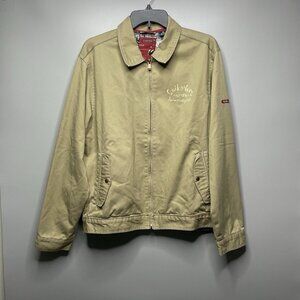 Vintage Quicksilver Jacket Quikjean Tan Full Zip Printed Lining Men’s Size M